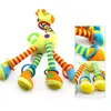 Mobiles# Soft Giraffe Animal Handbells Rattles Plush Infant Toddler Car Bed Hanging Toy Baby Early Education Development Handle Toys 231026