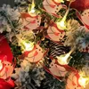 Decoraciones navideñas Cadena de luces LED Estrella galvanizada Muñeco de nieve Color decorativo Luces de hilo corto Alambre 231026