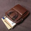 Bortkroppar Läder Mäns handväska Top Layer Cowhide Vertical Portfölj Retro Mäns en-axel Messenger Bag 12 tum iPad Bag NZPJ 231026