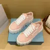 Designer Double Wheel Nylon Sneakers Casual shoes Luxury White Black Pink Brown Blue platform women trainers sports shoes outdoor walking jogging fashion