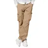 Herrenhose M-3XL Khaki Multi-Pocket-Design Cargo Loose Straight Outdoor Male Casual Man Fitness Hose