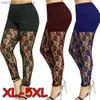 Women's Pants Capris New Women Casual Skinny Pants Leggings Fashion Patchwork Print Mesh Elastic Waist Full Pencil Leggings Plus Size US T231026