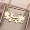 Colliers personnalisés de calligraphie arabe, pendentif plaqué or 18 carats, pendentif de feuille de fleur, nom personnalisé, bijoux Lslamic, cadeau pour elle Q231026