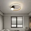 Plafoniere Jjc 110-240v Lampada da camera da letto in stile con regolazione continua intelligente Anello a tre segmenti a colori intelligenti