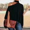 Women's Blouses Casual Top Plus Size Lady Blouse High Collar Cloak Design Trendy Batwing Sleeve For Daily Wear