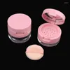 Lagerung Flaschen 1PC Tragbare Kunststoff Pulver Box Leere Lose Behälter mit Sieb Spiegel Kosmetische Sifter Jar Reise Make-Up