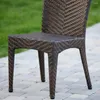 Camp Furniture Patio Collection Port Wicker Cackerable Outdoor Cairs Brown مجموعة من 2