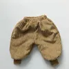 Hosen Winter Kinder Cord Baby Junge Mädchen Feste Lose Beiläufige Hosen Plus Samt Verdicken Kinder Fleece Warme Harem