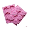 Baking Moulds Diy Paw Shaped Cake Mold Cartoon Hand Made Sile Soap Mods Heat Resistant Silica Gel Molds Pink Sn612 Drop Delivery Home Dh2C0