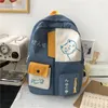 Schooltassen 2023 Aankomst Vrouwen Rugzak Kawaii Patchwork Vrouwelijke Grote Capaciteit Waterdichte Nylon Schoudertas Tas Preppy Mochila Bolsa