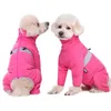 Dog Apparel Fleece Dog Pajamas for Small Dogs Thicken Polar Fleece Windproof Winter Dog Coat Reflective Zip-Up Puppy Outfit Cuttable Belly 231025