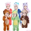 Pijama 0 4y Kigurumi Kids Fermuar Aslan Dinozor Maymun Cosplay Kostümü Kış Flanel Toddler Boy Pijama Bebek Kız Onesie 230627 Dro Dhn46