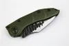 Special Offer High End Samier Knives Custom Stitch II Auto Tactical Folding Knife D2 Satin Blade Green T6061 Handle Survival Camping Knives