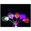 Ballon mit 70 cm Stick I Love U Brief Spielzeug Kinder LED transparente Luftballons Lichter String Wave leuchtende Kugeln 2022 Chirstmas Geburtstag PA Dhzp4