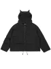 Algodão-acolchoado hip hop parkas homens diabo chifres inverno com capuz para baixo jaqueta retro y2k engrossar puffer high street bolhas soltas