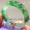 Bangle Real Jades Bangles Natural Burmese Jadeite 54mm-64mm Green Bracelet Elegant Princess Light Gifts For Ladies