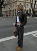 女性の革のフェイクレザーファッション女性ボンバージャケット