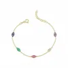 Trendy Rood groen blauw Turkse Evil Pave CZ Blue Eye Gouden Ketting Armband Verstelbare Vrouwelijke Partij Jewelry232z