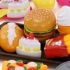 Kitchens Play Food Simulation Food Children Pretend Kitchen Toys Hamburger Steak Pizza Fast Food Plate Set Pretend To Play Children's Kitchen GameL231026