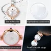 Armbandsur Originla Luxury Olevs Watch For Women Elegant White Pearl Armband Chain Quartz Waterproof Top Brand Ladies Small Wristwatch 231025