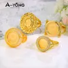 Band Rings AYONG Turkish Gold Coin 18k Plated Dubai African Saudi Arabia Women Wedding Party Accessories 231025