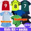 2023 24 TIERNEY SAKA voetbalshirts voor kinderen GABRIEL G. JESUS SMITH ROWE MARTINELLI WHITE Home Away 3e doelman Chid-pak voetbalshirts met korte mouwen