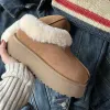 Австралийские классические дизайнерские ботинки для модных женщин Женские зимние ботинки Ультра мини-пинетки на платформе Зимние замшевые шерстяные женские теплые меховые ботильоны заводская обувь