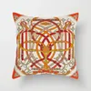 Pillow Orange Stripes Cover Soft Cases Simple Red Geometric Throw Pillowcase For Living Room Sofa Home Seat