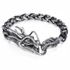 Davieslee Dragon Head Bransoletka męska Mężczyzna 316L stali nierdzewnej Bransoletka Bransoletka Link Link Punk Jewelry 9mm 21 5cm DLHB450 2106246F