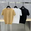 Yeni Yaz Erkek Tişörtleri Örgü Örgü Nakış T-Shirt Erkekler Beyaz Slim İnce Kısa kollu o Boyun beyefendi pamuk karışımı streç yumuşak tshirts