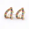 Stud Nidin Moda europea e americana Orecchini geometrici irregolari Colorati zirconi Perla Luce Accessori per gioielli orecchio di lusso cool YQ231026