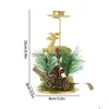 Decorazioni natalizie 1 pz Babbo Natale Fiocco di neve Stella Candeliere Candela di ferro Ornamento Regalo Supporto da tavolo in metallo per decorazioni da tavola di Natale Dhjqn