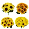 Decorative Flowers 10pcs Sunflower Artificial Flower Latex Real Bridal Bouquet Home Decoration Fashion And Simple Furnishings 2023