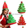 Decoraciones navideñas Fiesta Disfraz Sombrero Soft Veet Tree Santa Cap Tema de Navidad Adts Cosplay Novedad Divertido Headwear Drop Delivery Home Gar Dhypu