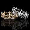 Tiara da sposa di cristallo da uomo corona d'argento dorata spettacolo di spettacolo strass velo tiara fascia da sposa gioielli per capelli T2001269t