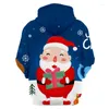 Men's Hoodies Christmas Clothing For Men Women Anime Santa Claus Cosplay Hoodie 3D Print Funny Pullovers Boy Girl Children Kawaii Cartoon