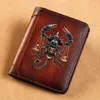 Wallets High Quality Genuine Leather Wallet Cool Scorpion Design Printing Standard Purse BK151