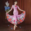 Scena noszona różowa sukienka taneczna Ballroom Ballroom Femil Professional Fear Ferwear Latin Waltz Tango Costume TL824