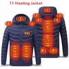 Vestes d'extérieur à capuche pour femmes, veste thermique intelligente 11 zones, USB, couleur unie, imperméable, hiver, 231026