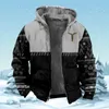 Men's Hoodies Winter Fleece Coat Jackets Outerwear Sweatshirts For Men Zip Up Aztec Patchwork Tribal Graphics Parka Overcoat Hooded