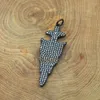 Pendant Necklaces Wholesale Gun Black Arrowhead Pendants Micro Zircon Pave Charms In 48 18 Mm PM5691