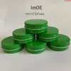 30 ml Green Emtpy Tin Box Tea burkar Aluminium Candle Cream Burs Cosmetics Container nyår presentförpackning 50pcsgoods Renrt