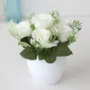 Decorative Flowers Elegant Desktop Ornaments Kitchen El Artificial Flower Pot Simulated Plastic Simulation Bonsai For Office