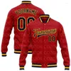Мужские куртки на заказ, красный, синий цвет, бейсбольная куртка на пуговицах с 3D принтом, бомбер с полной застежкой, Varsity Letterman
