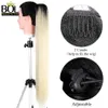 Synthetic s BOL Clip in tail Wrap Around Long Straight Tail Hair 30Inch Hairpiece Blonde Drawstring 231025