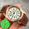 Montres-bracelets CUSN8 Bronze massif 36mm Tandorio Lume Cadran Japon NH35 Automatique Mécanique 20ATM Montre de plongée Hommes Saphir Verre Bande de cuir