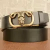 Belts Mens High Quality Goat Design Alloy Buckle Leather Belt Fashion Split Cow Men Jeans Casual Pants Accessories Must; YQ231026