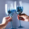Vinglas som säljer stjärna Sky Crystal Glass Goblet Blue Red Cup Hushåll Högskönhet Ljus lyxig vattenparti Champagne