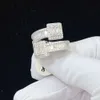 Baguette Diamond Pierścień niestandardowy srebrny srebrny s925 Hip Hop luksusowy moissanite lodowane diamentowe pierścienie