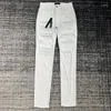 Herenjeans Designer Merken White Diamond Zomer 2023 Casual Stretch Lange Broek Slim Fit Kleine Voeten Heren